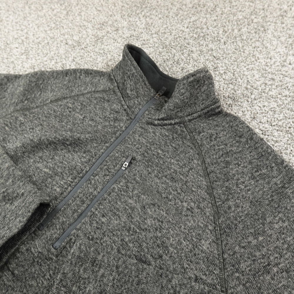 Eddie Bauer Pullover Mens XL Gray 1/4 Zip Fleece Sweater Outdoor Hiking Trail